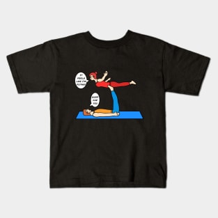 Acroyoga plank press pose Kids T-Shirt